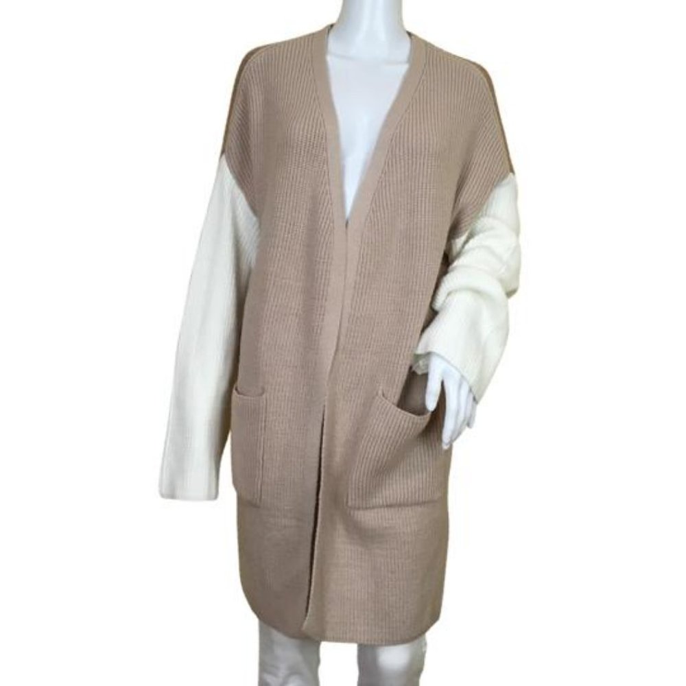 Miracle Fashion Women Cardigan One Size Colorblock Casual Elegant g